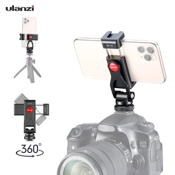

Ulanzi ST-10 Phone Clip Aluminum Alloy Phone Holder Cold Shoe for DSLR Cameras Monitor Smartphones Vlog Clip Vlogging for iPhone