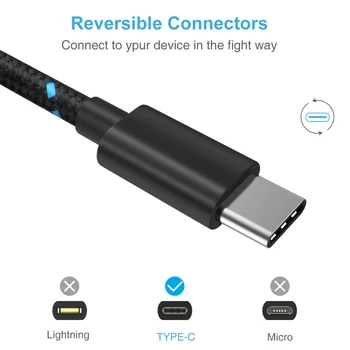 

TeckNet Type-C High-Speed Charging USB Type C Cable Charger Braided Data Charge USB Cable For USB Type-C Devices