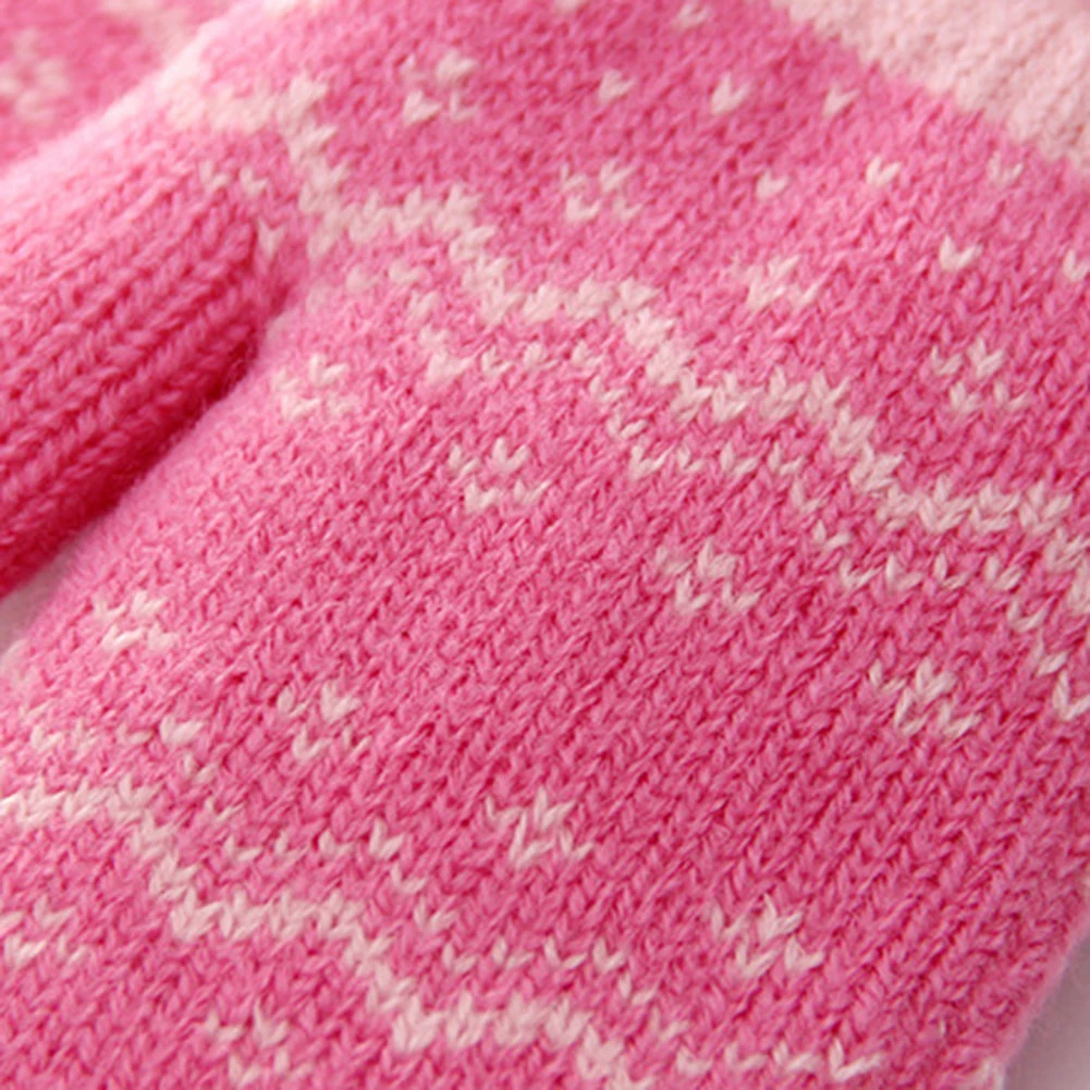 Теплые повязки на шее, детские зимние вязаные перчатки для девочек, толстые