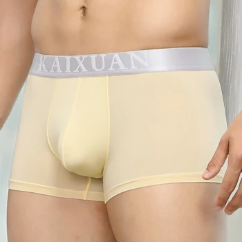 

Super Soft and Comfortable Ice Silk Sheer Transparent Men's Boxer Shorts Sexy Underwear Bikini Panties