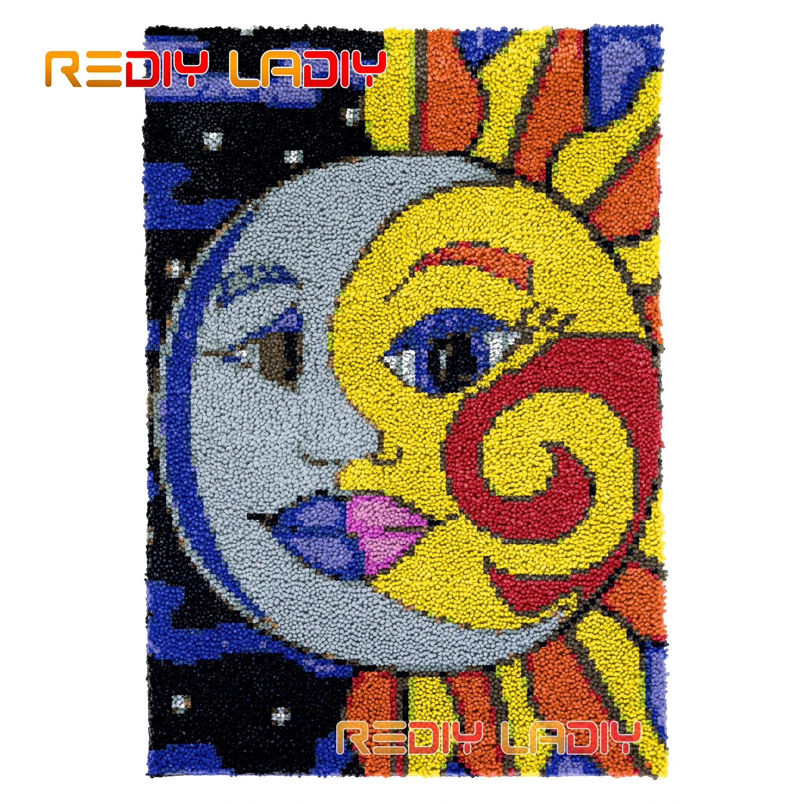 Latch Hook Rug Sun And Moon Seat Cushion Diy Carpet Rug Kits Chunky