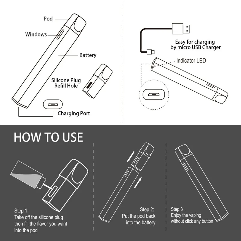 Лидер продаж! 2 шт. Vapesoon Apod комплект vape ручка комплект с 320 мАч встроенный аккумулятор 1,2 мл емкость pod система Комплект