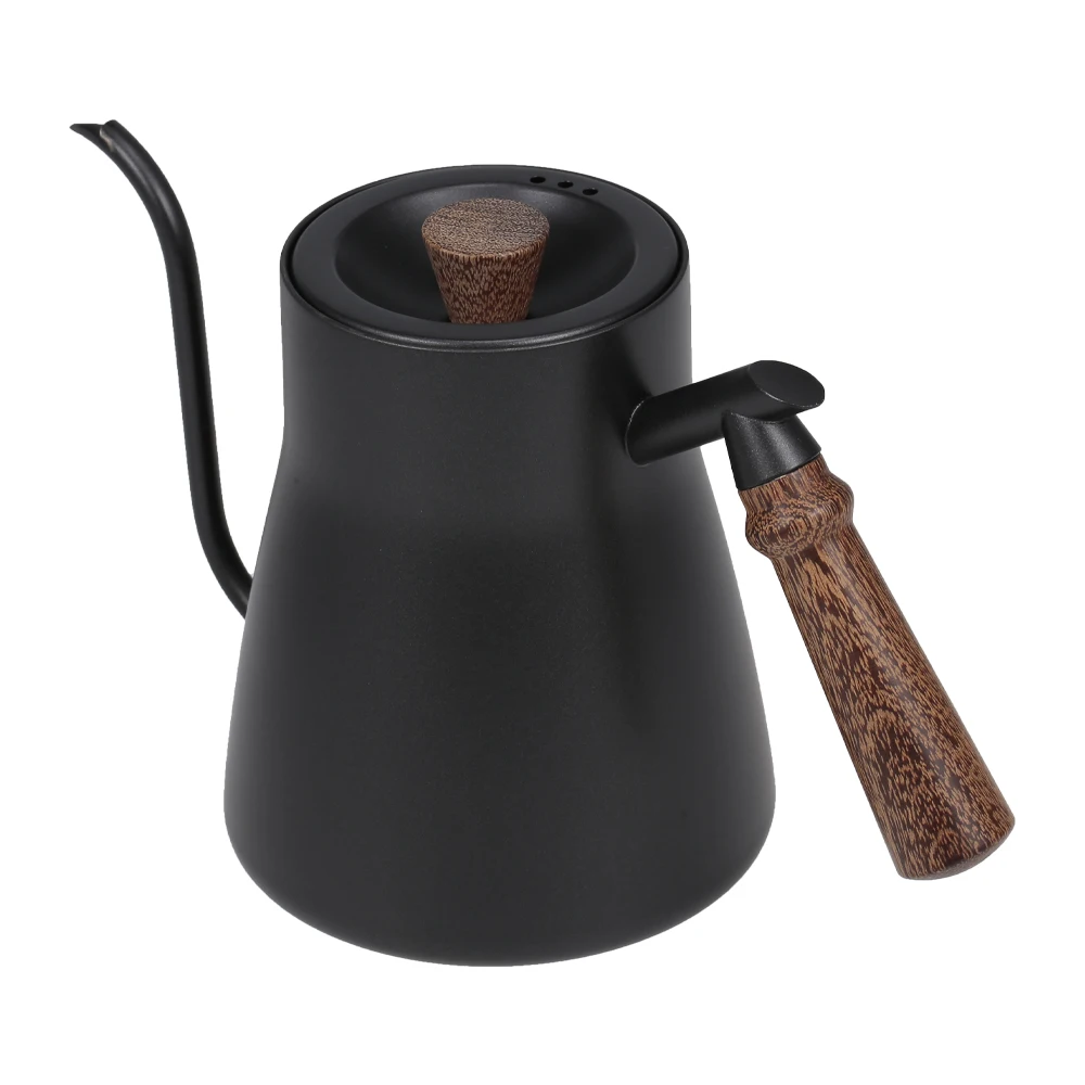 

Hand Drip Coffee Pot Pour Over Coffee Kettle PTFE Coat Wooden Handle Kettle for Kitchen Pour Over Coffee Tea