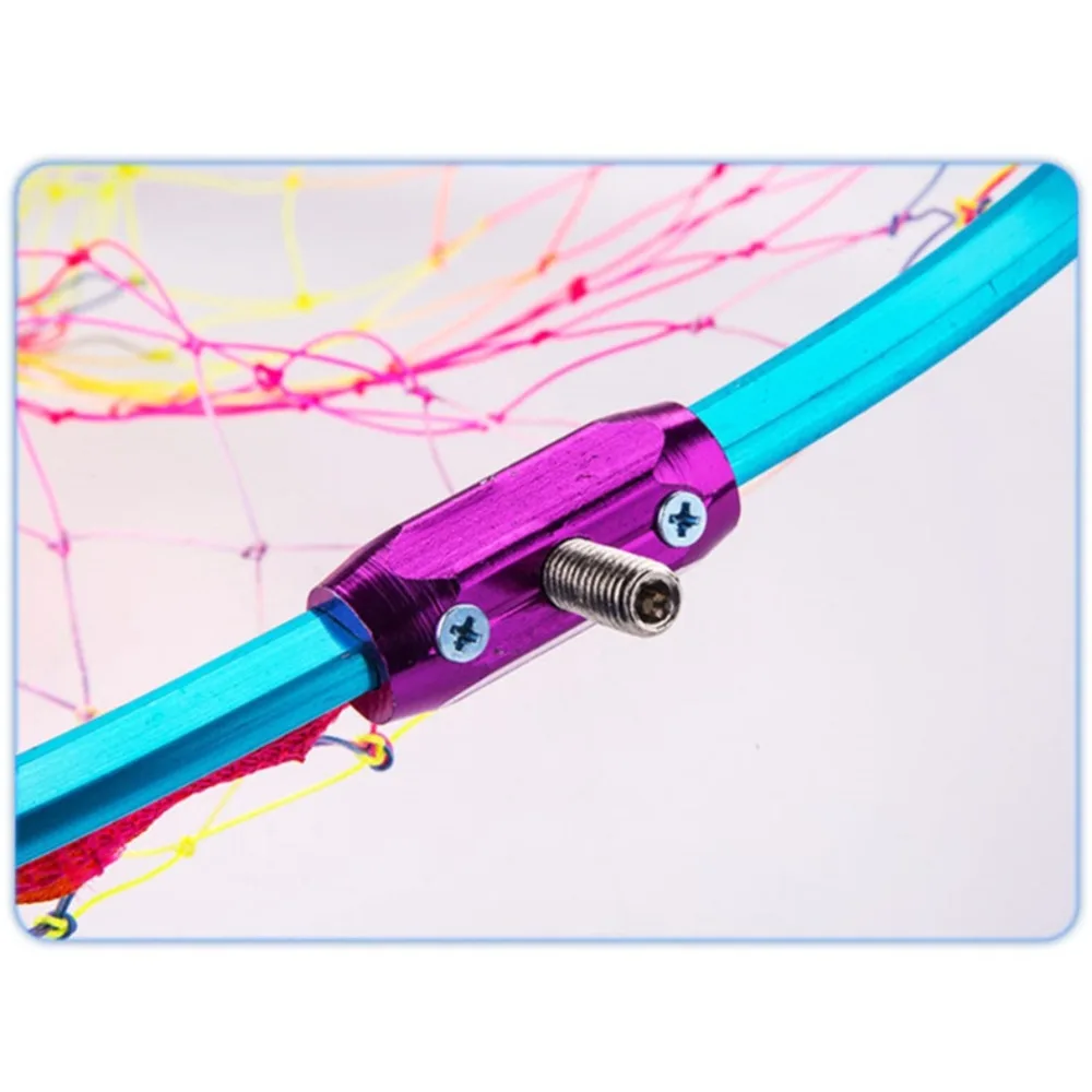 Round/Triangle Fishing Mesh Head Aluminum Alloy Frame Colorful Nylon Fishing Hand Landing Net Head Fishing Tackle New