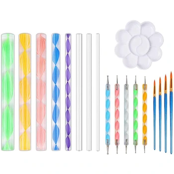 

Botique-Mandala Dotting Tools Set Include Pen Dotting Tools Mandala Ball Paint Tray for Painting Rocks, Coloring, Drawing 18Pcs