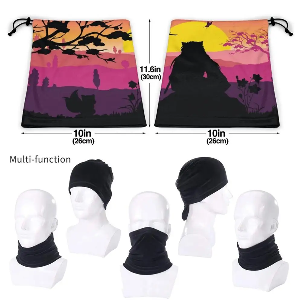 Inuyasha Scarf Bandana Neck Warmer Headband Cycling Mask Inuyasha Sunset Pretty Pink Anime mens designer scarf