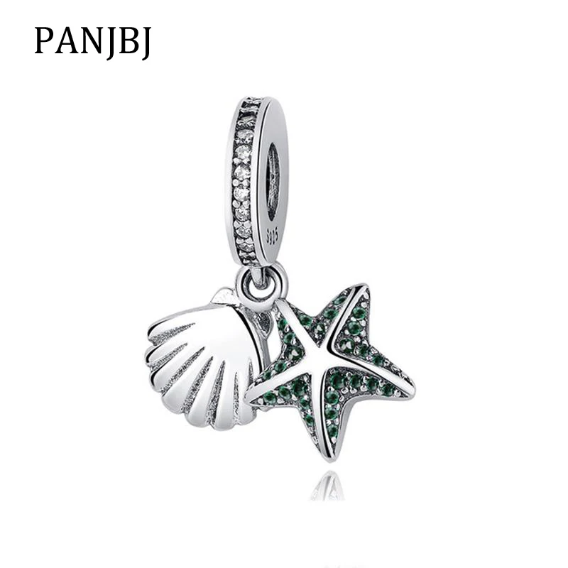 

New Original 925 Sterling Silver Bead Tropical Starfish Sea Shell Dangle Charm Fit Pandora Bracelet Necklace DIY Women Jewelry