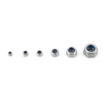 

100pcs 304 Stainless Steel Nylon Nut Combination Set A2-985-01 Nylon Lock Nut DIN985 A2 Metric Assortment Kit