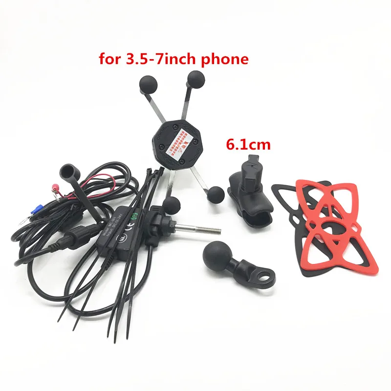 rearview mirror kit Держатель подставки для мобильного телефона мотоцикла и велосипеда с usb-разъемом для зарядного устройства X тип мобильного телефона кронштейн для Samsung Galaxy S8 - Цвет: rearview mirror kit