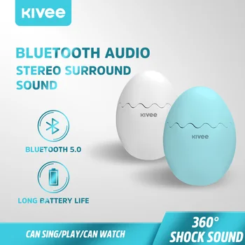 

KIVEE Mini Wireless Bluetooth Speaker Bluetooth Cute Egg Waterproof Speaker Outdoor Sound Stereo Subwoofer Music Player Phone