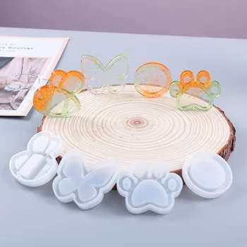 

Butterfly Shaker Resin Mold Silicone DIY Keychains Bee Pendant Handmade Jewelry Accessories Cute Dog Paw Shaker Charms Molds