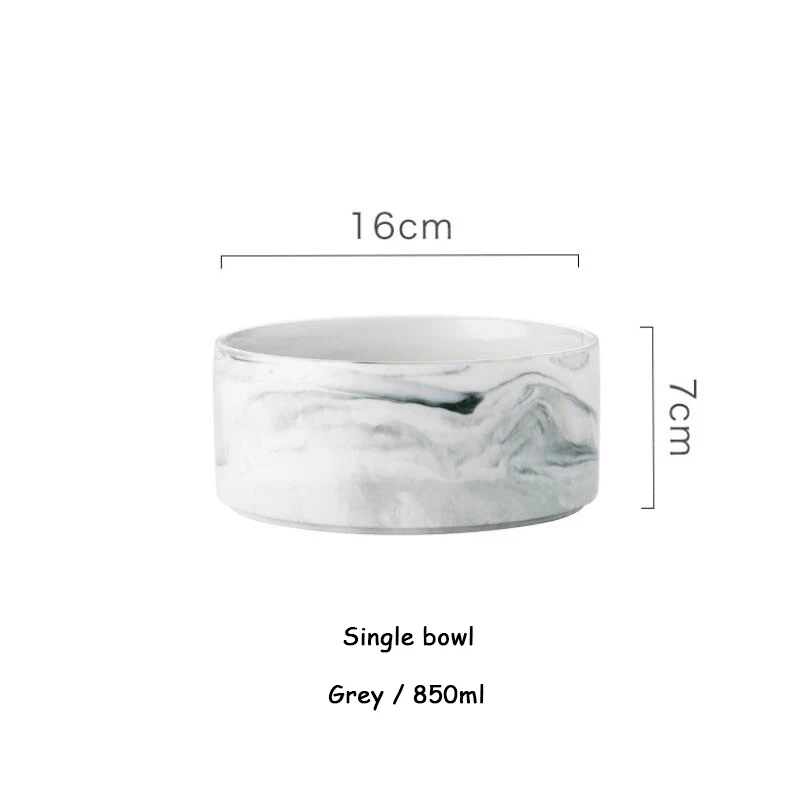 Grey single bowl Techome Классическая стильная домашняя керамическая чаша для домашних животных высокого качества мраморные миски для кошек миска для еды кошки собаки кормушки с деревянной рамой - Цвет: Grey single bowl