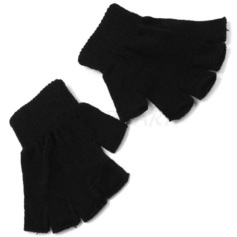 Женские Мужские перчатки без пальцев мужские без пальцев зимние перчатки handschoenen зимняя грелка для рук вязаные черные перчатки женские