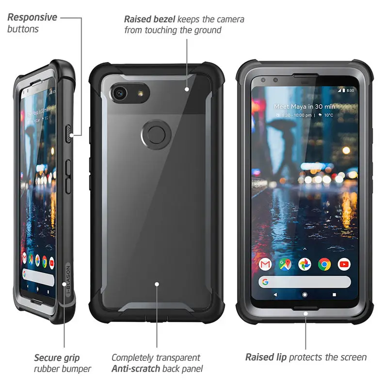 I-BLASON для Google Pixel 3 Чехол 5,5 дюймов серия Ares полный корпус Прочный Прозрачный Бампер чехол со встроенной защитной пленкой
