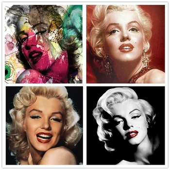 

5D Diamond Painting Marilyn Monroe Crystal Arts DIY Cross Stitch Rhinestones Handmade Paintings Mosaic Diamond Home Decor Gift
