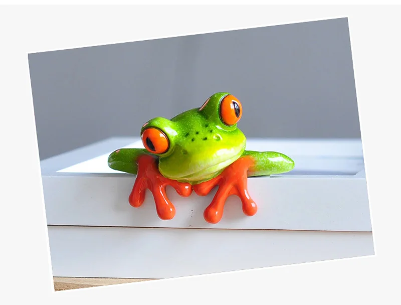 Американские фигурки лягушек, 3D наклейки на компьютерную сторону, миниатюрная модель животных, украшение для дома, подарки на день рождения, детские игрушки