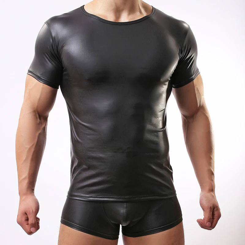 Men's Faux Leather Undershirt Muscle 