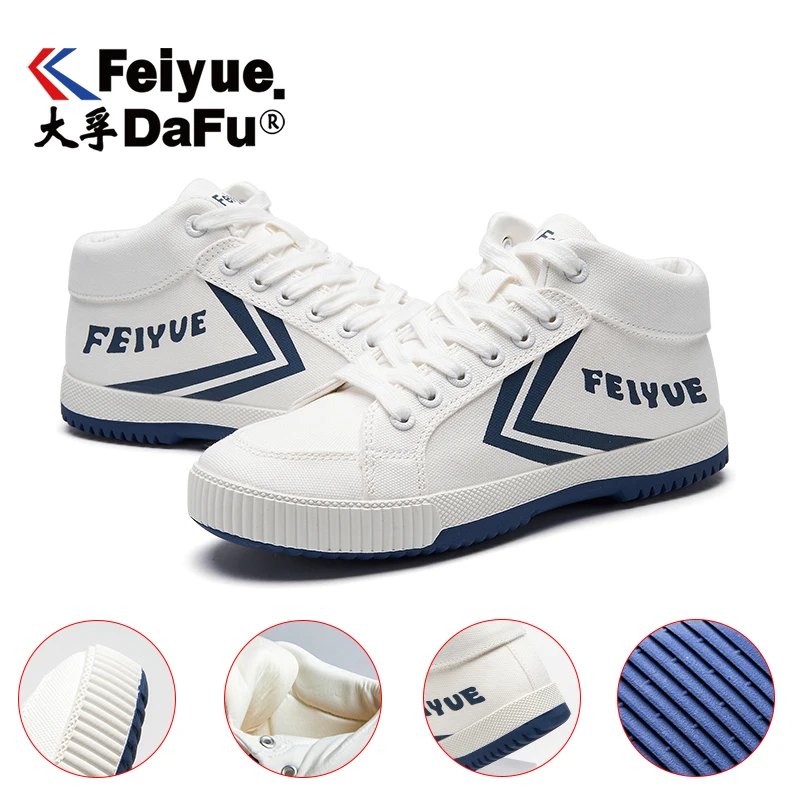 Feiyue/Высокая Повседневная парусиновая обувь; коллекция 8103 года; модная Вулканизированная обувь на плоской подошве; женская и мужская обувь; 3 цвета; эластичная стелька; сезон осень-зима; обувь на плоской подошве