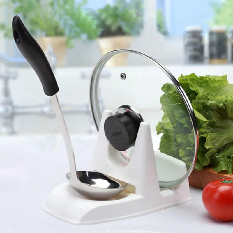 

Spoon Pot Lid Shelf Cooking Storage Kitchen Decor Tool Stand Holder