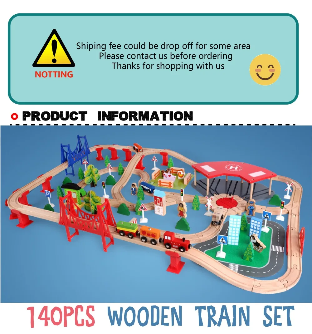 Mookids diy Сборные игрушки деревянный трек 140 шт. набор маленький поезд игрушки головоломка развитие интеллекта детская головоломка