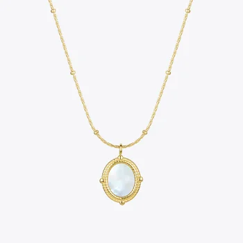 

ENFASHION Shell Circle Necklace Women Gold Color Light Pendant Necklace 2020 Stainless Steel Choker Fashion Jewelry Collar P3127
