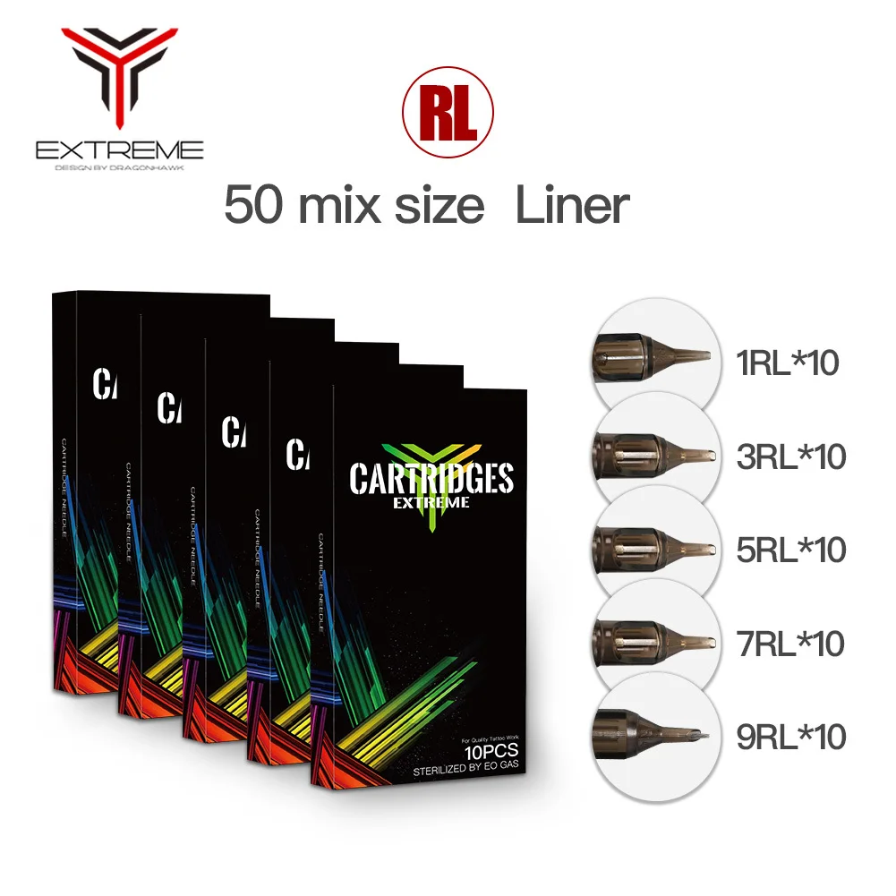 50 шт. стерилизованный картридж для татуировки игла Перманентный макияж ручка