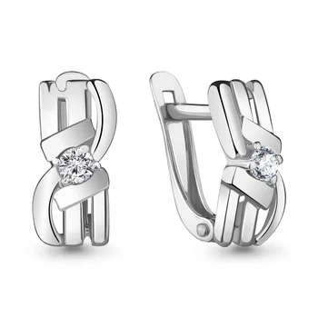 

AQUAMARINE earrings with cubic zirconia, silver 925
