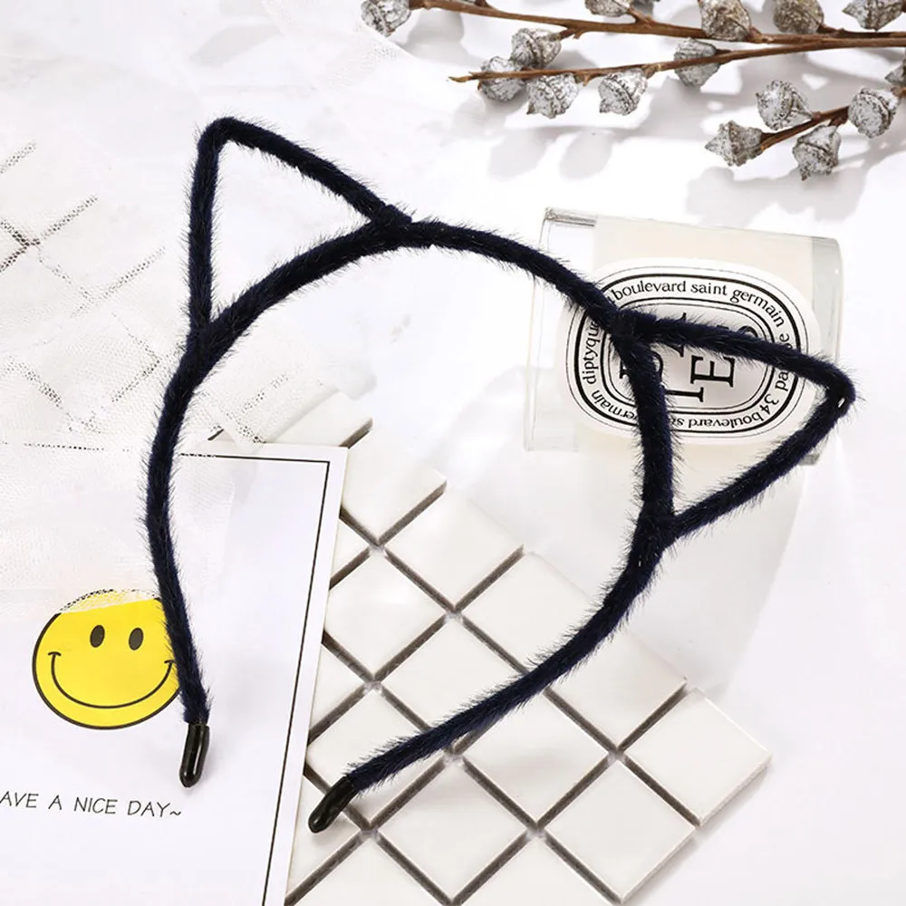  Girls Headband kids cute cat ears and velvet headband  Headwear Hair Accessories baby Washing Face Makeup Headwear