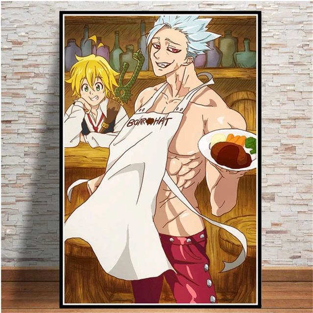 The Seven Deadly Sins Anime Poster, Kraft Paper Retro Art Wall Stickers  Home Interior Decoration Picture 4K High Quality