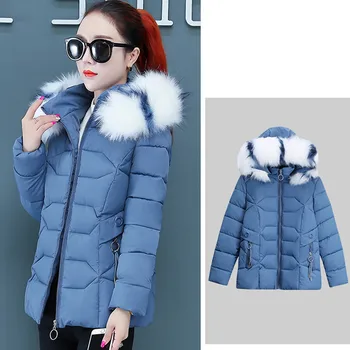 

Winter Women Jacket Short Down Outwear Female Winter Coat Cotton Removable Fur Collar Warm Outwear Women Winter Down Coat #YL5