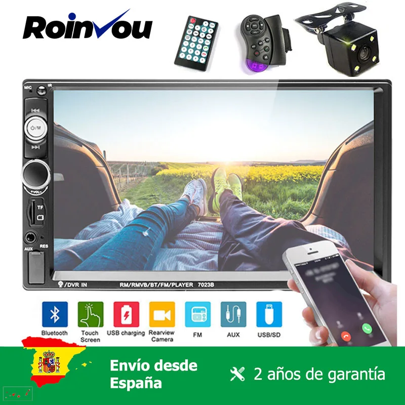  7'' Car Radio HD touch screen Support Android Iphone Mirror Link Bluetooth FM AUX USB SD 2 din Car 