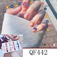 Japanese 14tips Strawberry Nail Stickers Fashion Nail Art Wraps Nail Polish Ins Styles Summer DIY Adhesive Manicure Decorations