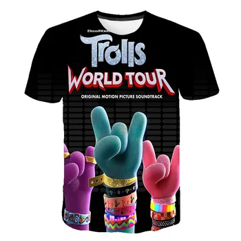 

Summer cool 3D Baby Boys Troll T-shirt Kids TROLLS WORLD TOUR Print Funny T-shirts Children Clothing Clothes Hairy elf T shirt