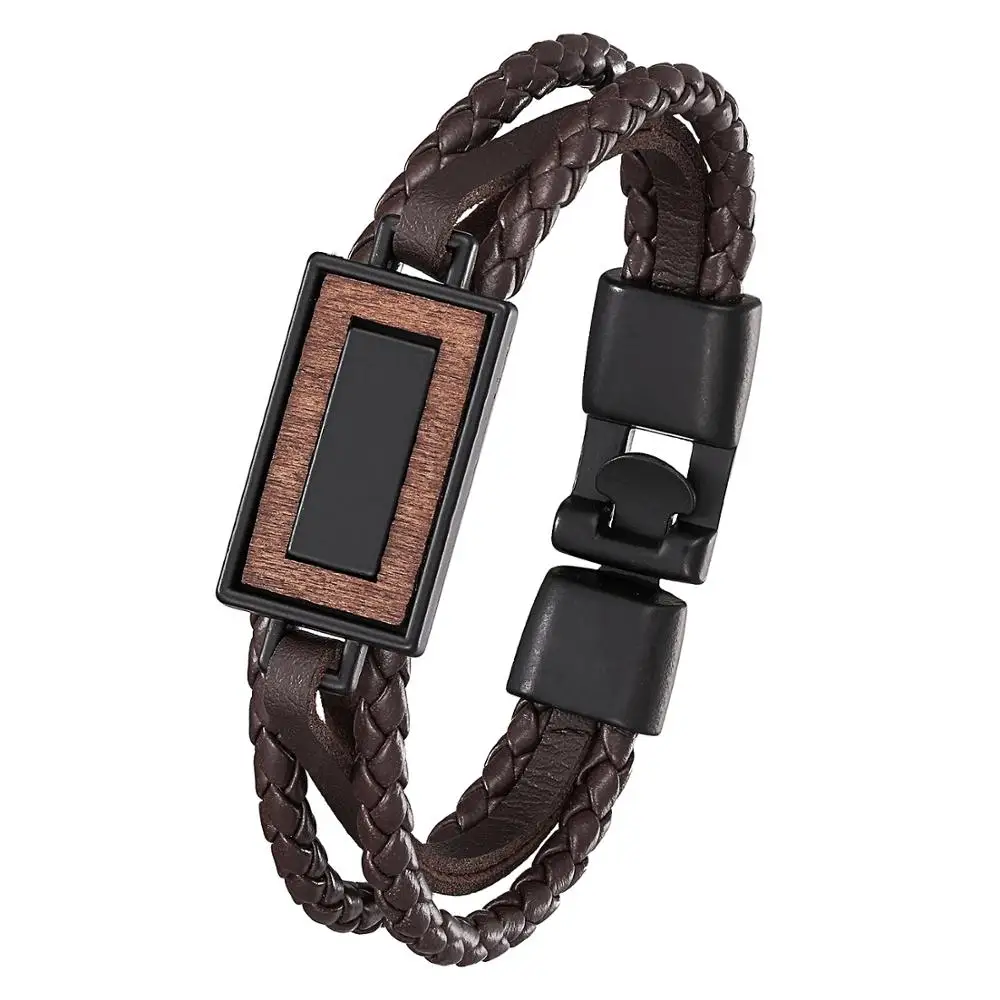 Vintage Rectangular Bracelets and Bangles Multi-Layer Leather 2020 Men's Women's Wrapping Punk Jewellery | Украшения и