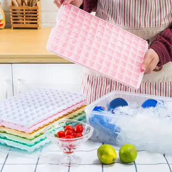 

5 Pack 96 Grids Ice Cube Trays, Reusable PP Ice Diamond Cube Molds Maker R7RC