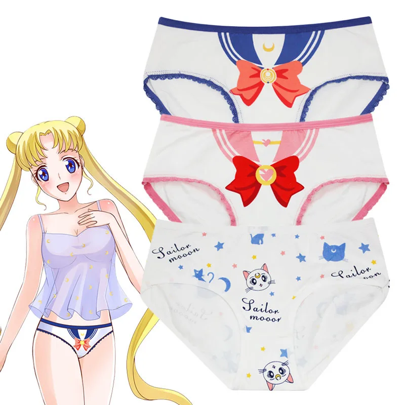 

Japan Anime Sailor Moon Cotton Underpants Tsukino Usagi Cosplay Intimate Briefs Chibiusa Panties Lolita Women Girls Underwear