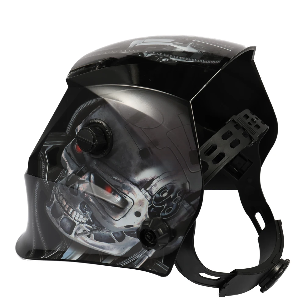 

Hot New Black Skull Solar Energy Automatic Variable Light Welding Mask TIG Spot Welding Helmet with Adjustable Headband Knob