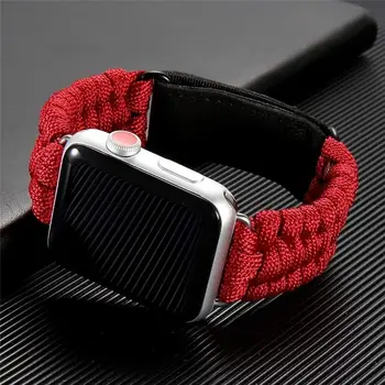 

strap For Apple watch band 38mm 42mm iWatch band 44mm 40mm Outdoors Leather clasp Survival Rope Bracelet Apple watch 5 4 3 2 1