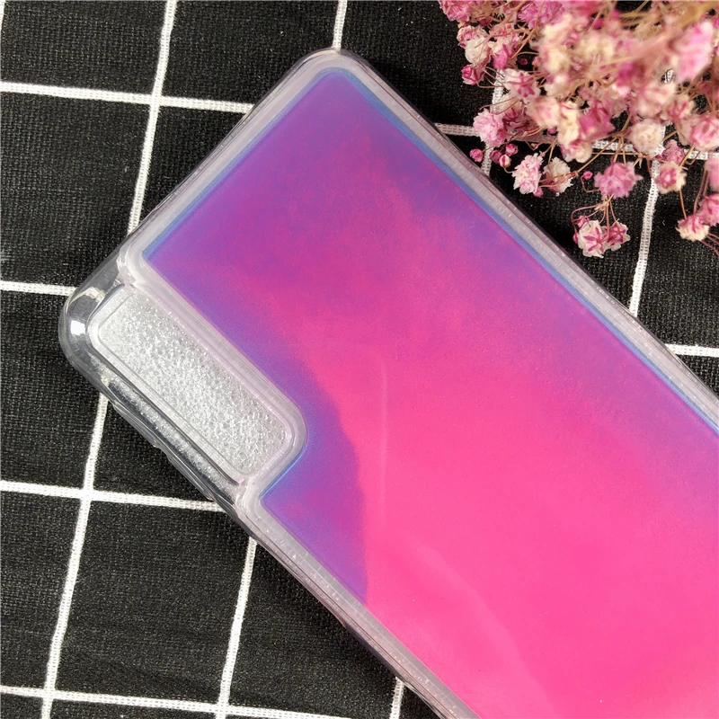 A7 светящийся песок однотонные Цвет чехол для Samsung Galaxy A7 SM A750 A750F SM-A750 SM-A750F анти-шок утолщение Блестящий песок
