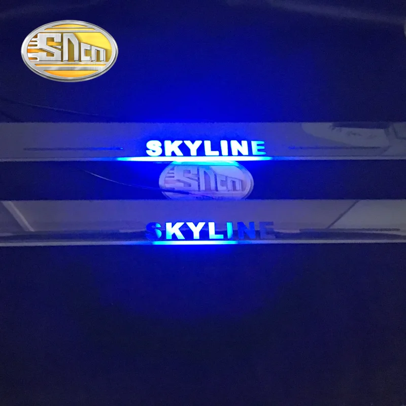 SNCN 2 шт. автомобильный светодиодный дверной порог для Nissan Skyline R32 R33 R34 R35 ультратонкий акриловый динамический светодиодный светильник