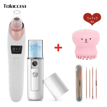 

Electric Blackhead Remover Beauty Tool Set Face Acne Pore Cleaner Vacuum Suction Remover Facial Cleansing Brush Mini Steamer