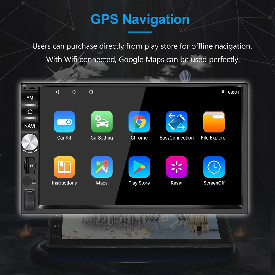 Flash Deal 2 Din Android 8.1 Head Unit Auto Radio GPS Navigation Car Stereo Android Car Player with RDS Wi-Fi Android MP3 Player For Kia 6