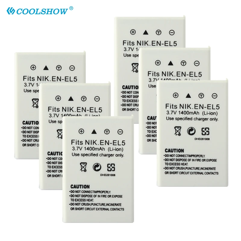 En-El5 Enel5 En El5 Batteria 1400Mah Per Nikon Coolpix P90 P100 P500 P510 P520 530 P5000 P5100 5200 7900 P6000 Batterie Per Fotocamere