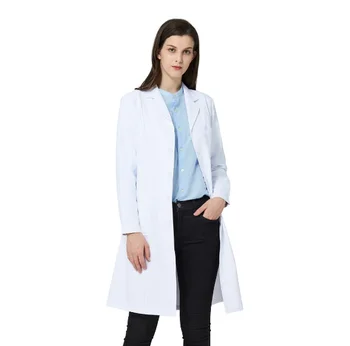 

White Lab Coat for Women,Nurse and Doctor Coat, Professional Medical Workwear Uniform, Consultation White Coat with 3 Pockets