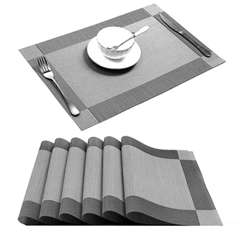 Западная Циновка для ресторана Potholder Coaster сплошной цвет Настольный коврик из ПВХ Teslin чаша коврик фоторамка Диагональ украшения стола