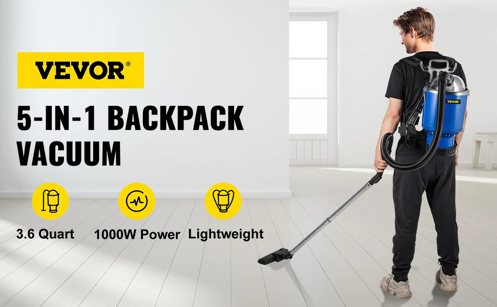 VEVOR Backpack Vacuum Cleaner 3.6qt 