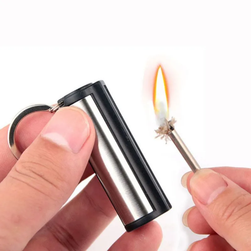 

Cylindrical Lighter Creative Keychain (no fuel) Fashion Permanente Lighter with Lighter Cigarette Pendant Flameless Windproof