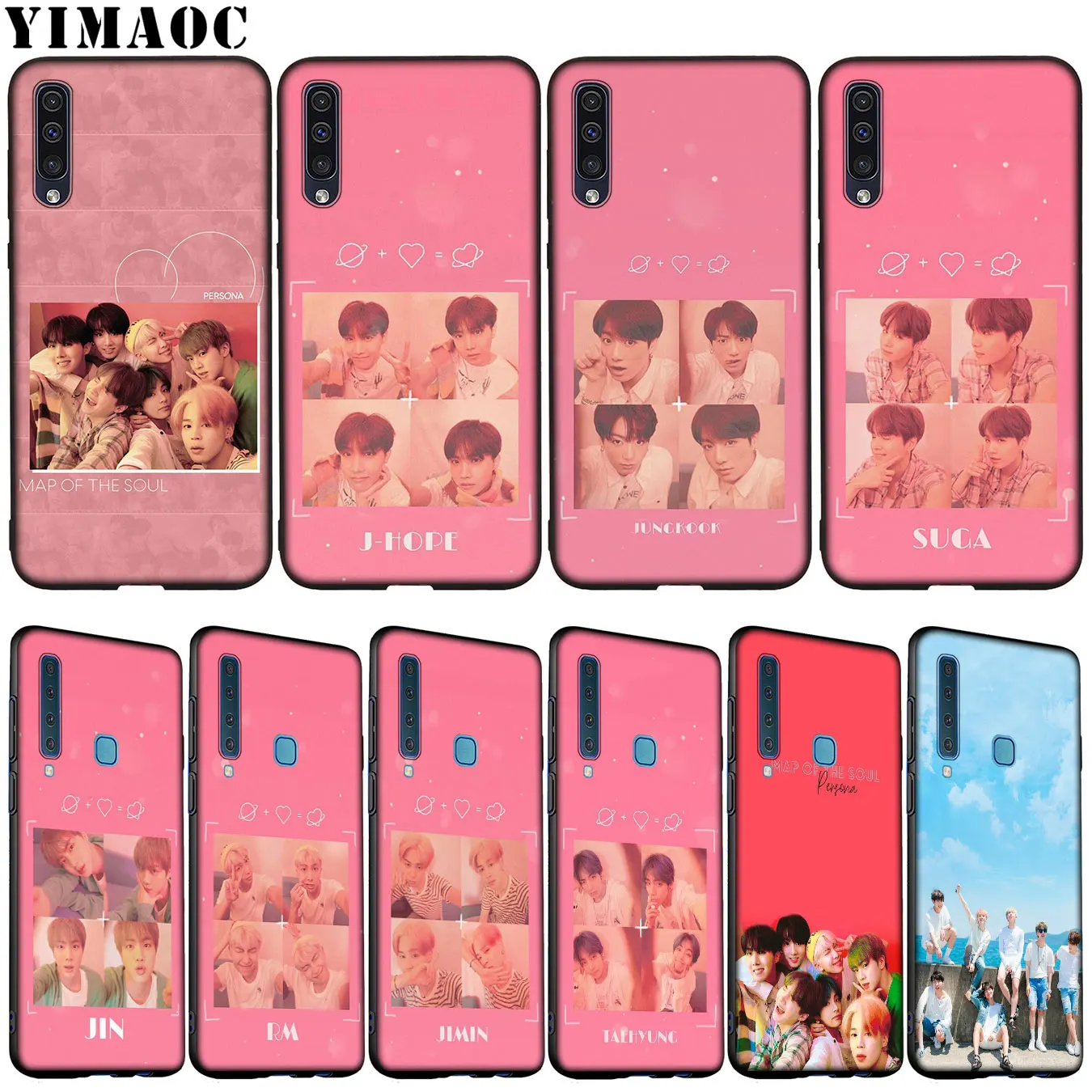 

JIMIN Rap RM JIN SUGA J HOPE V JUNG KOOK Soft Silicone Case for Samsung Galaxy Note 8 9 10 Plus M10 M20 M30 M40 10+ Black Cover