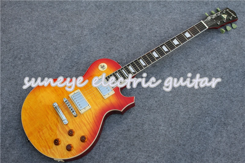 Suneye CS Cherry Sunburst Tiger Grain Finish стандартная электрогитара на заказ гитара для левшей