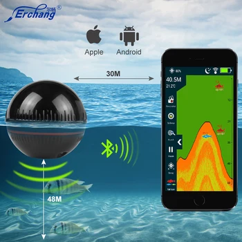 

Russian Warehouse Erchang XA02 Fish Finder For Fihsing 48m/160ft Wireless Depth Echo Sounder Sea Lake Bluetooth Portable Sonar